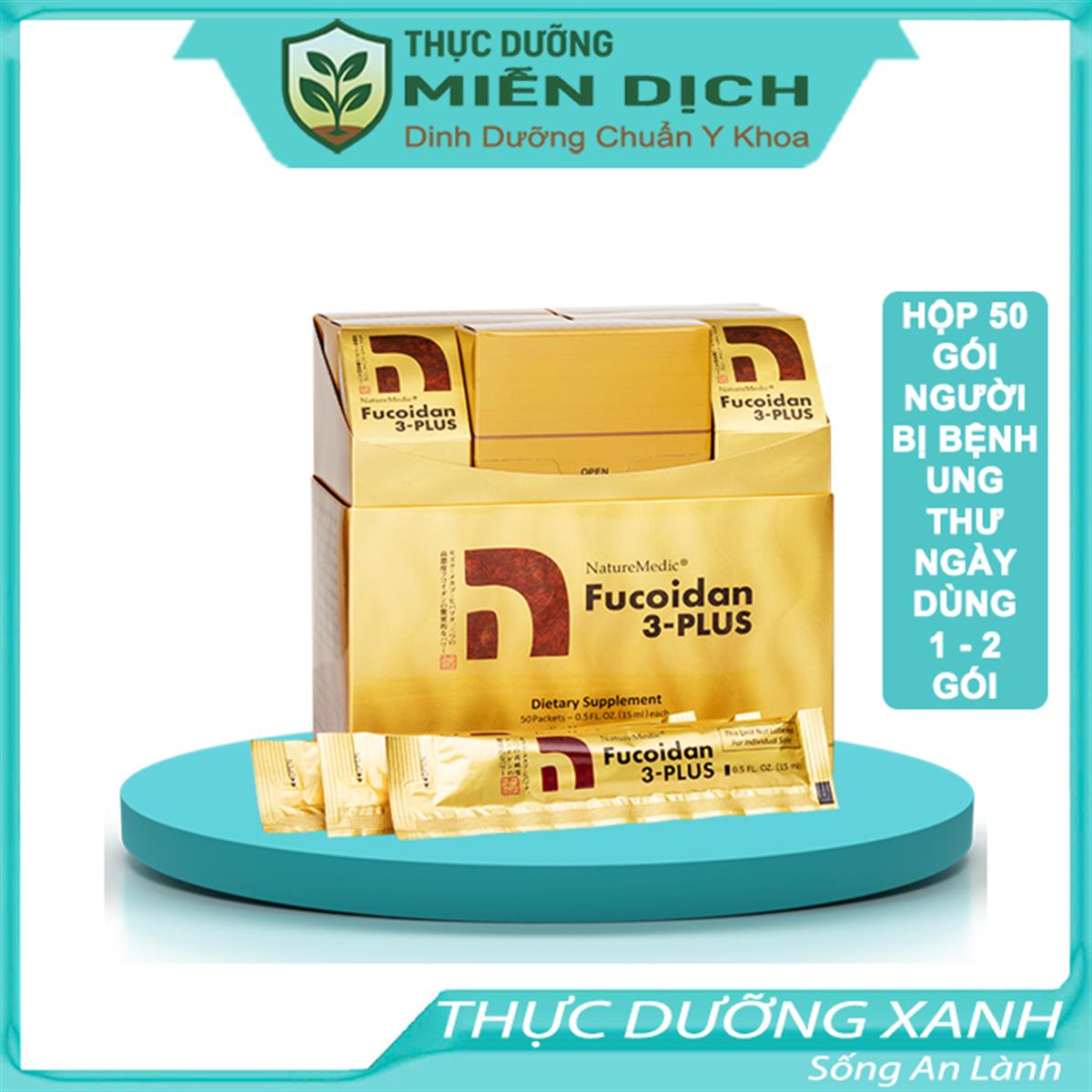 NatureMedic Fucoidan 3-Plus Nhật Bản Dạng Nước, Hộp lớn 50 gói